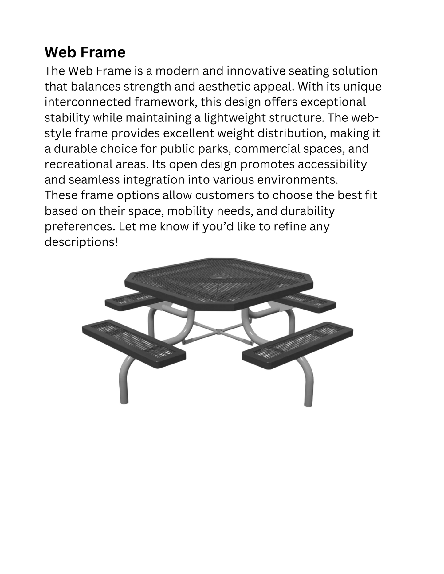 Octagon Regal Web Table