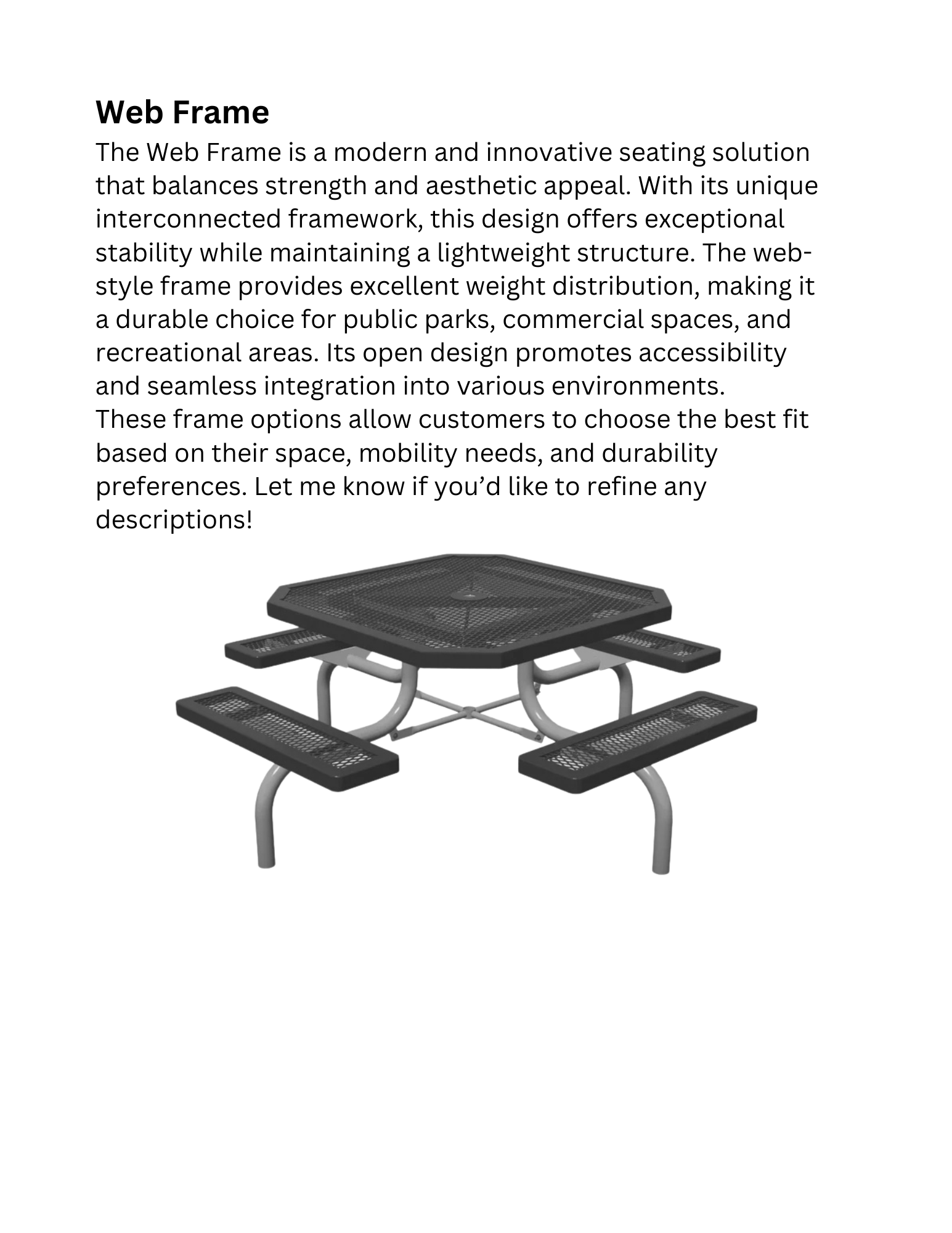 Octagon Regal Web Table