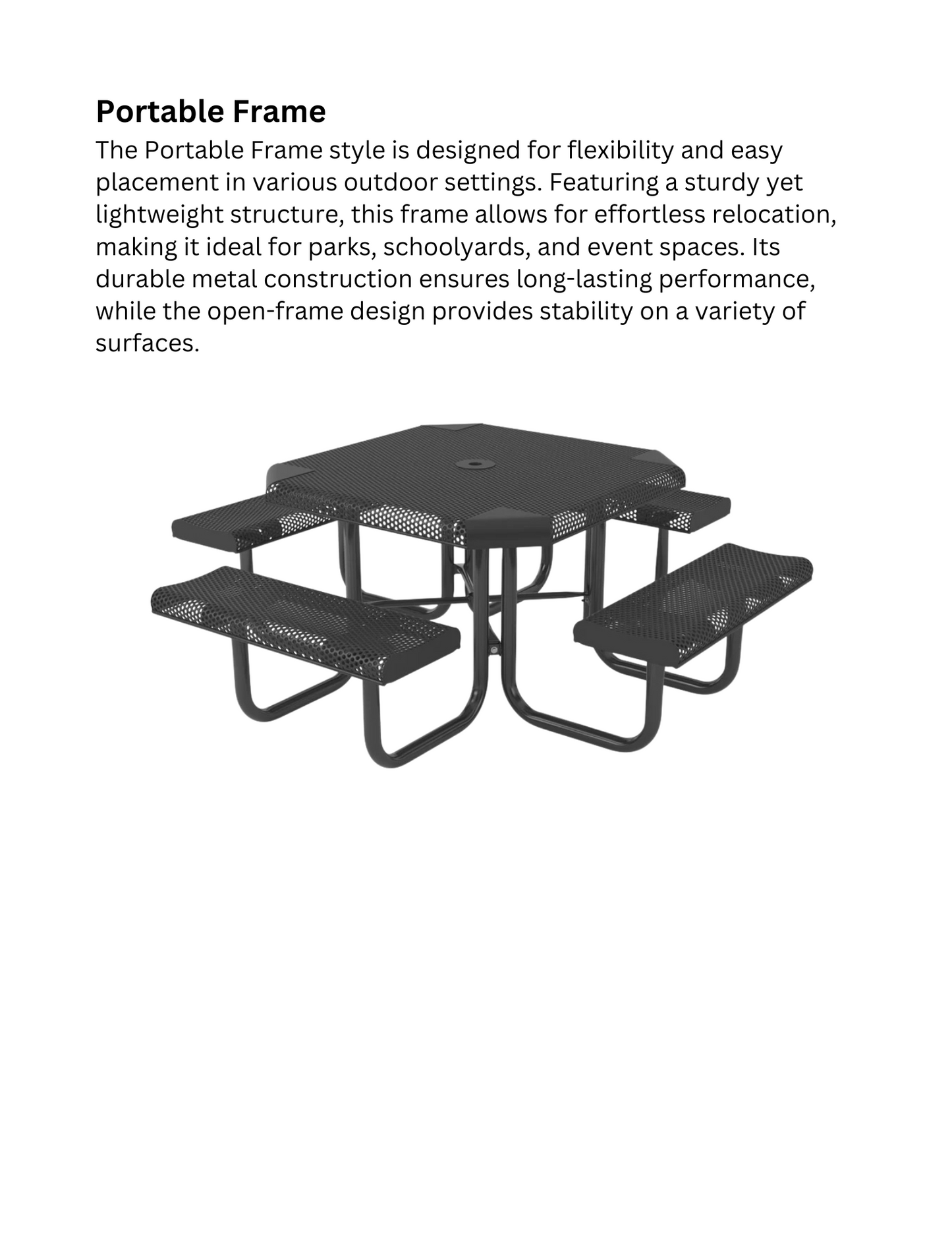 Octagon Perforated Portable Table