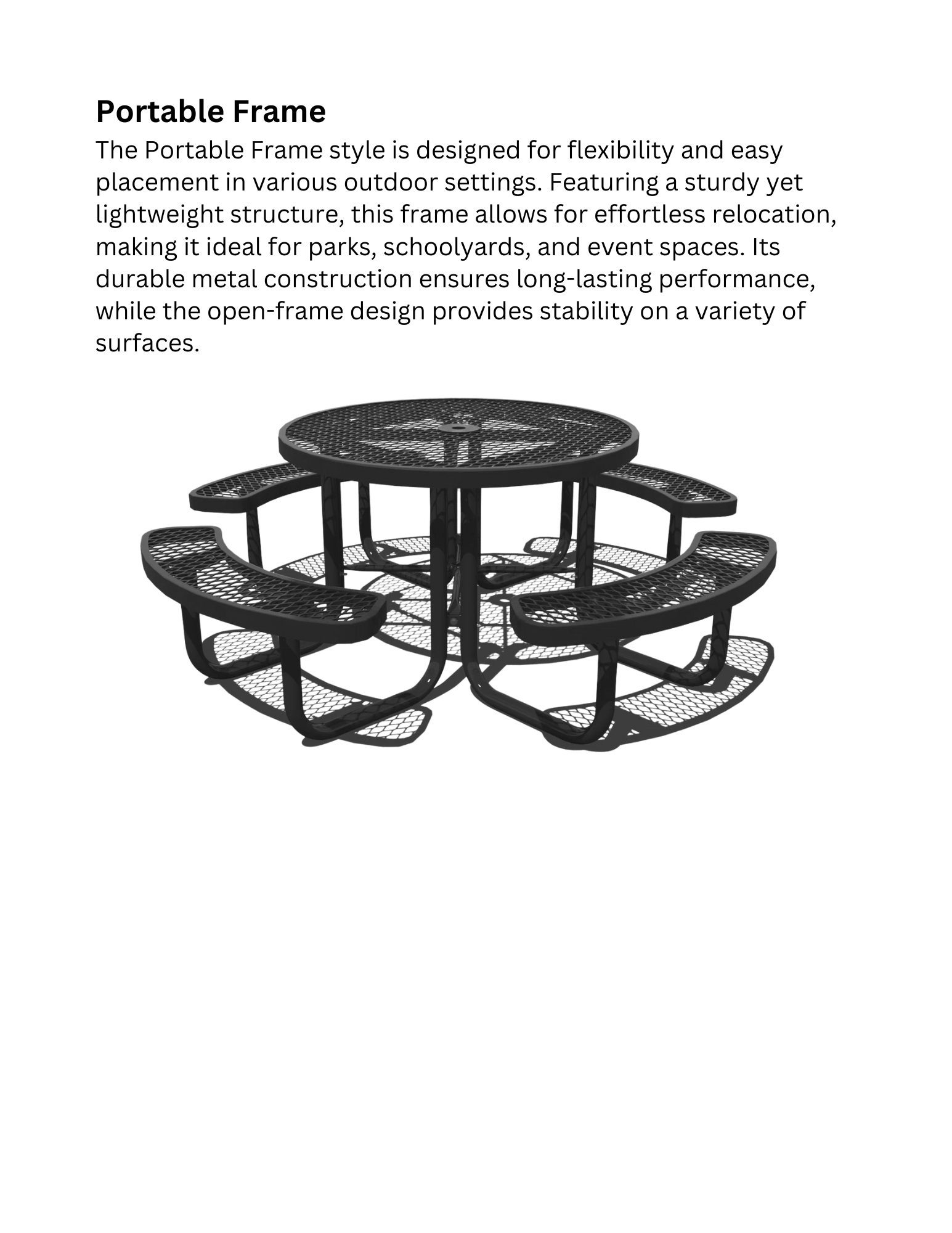Round Regal Portable Table