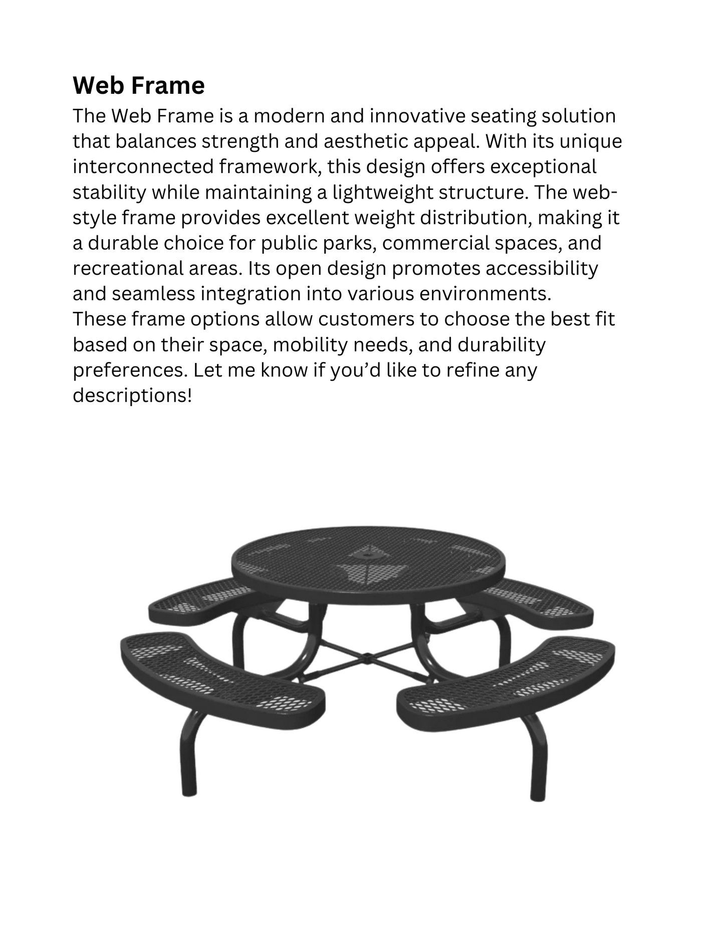 Round Regal Web Table